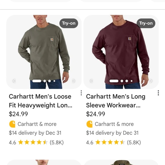 Carhartt 4x long sleeve olive Green mens - Picture 4 of 4